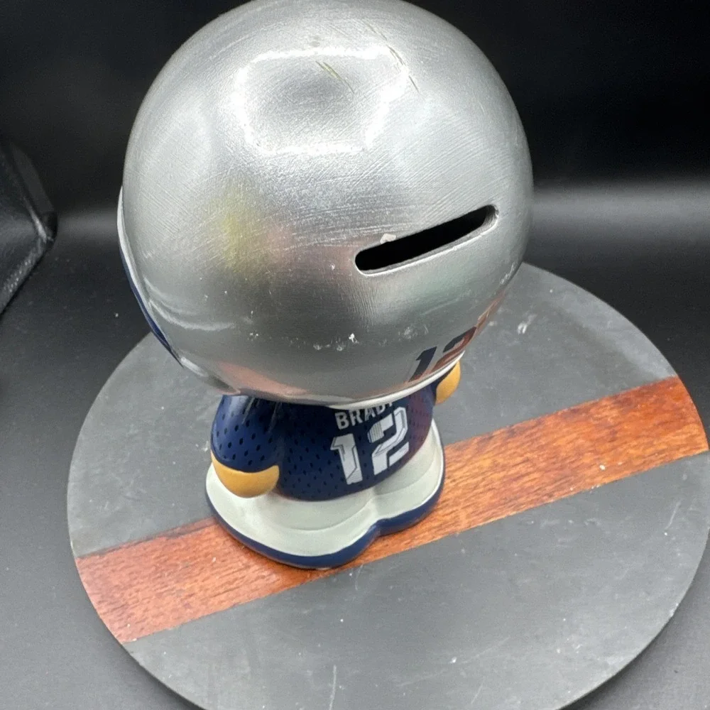 Football Ceramic Piggy Bank NFLPA Tom Brady 12 NFL New England Patriots